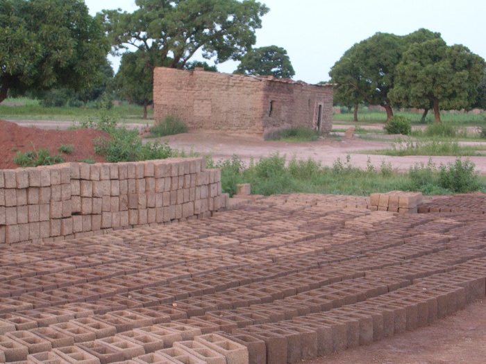 Bricks drying with the sun