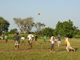 Football match between the Swiss and the Burkinabe people