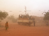 A lorry in a sandstorm