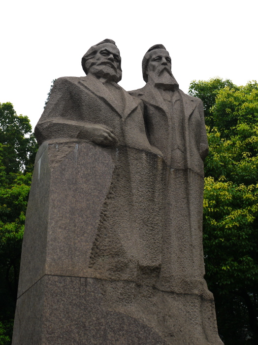 Statues of Marx  and Engels