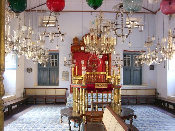 Inside the synagogue of Fort Cochin