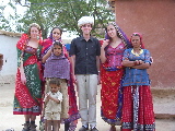 The travellers with traditional clothes