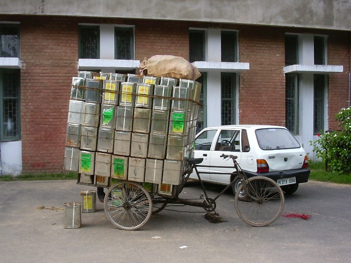 Un vélo-rickshaw
