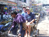 Gaël & Nicolas in a bicycle-rickshaw