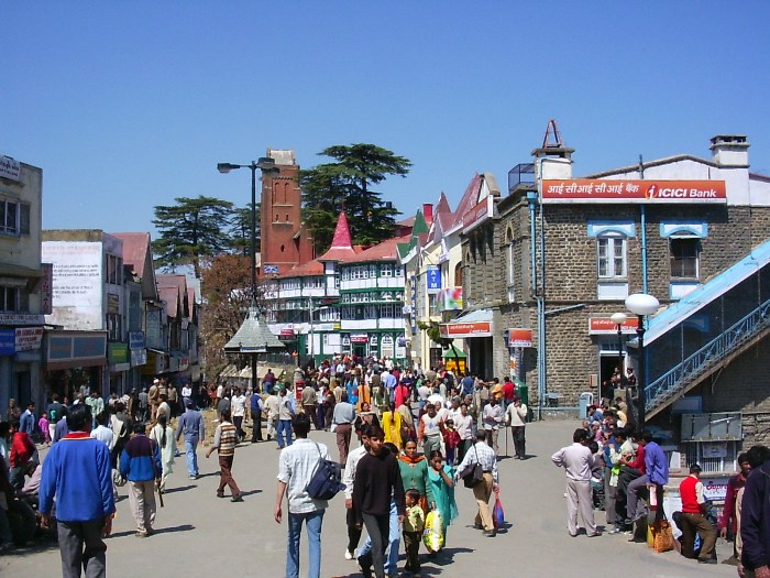 Une rue piétonne de Shimla