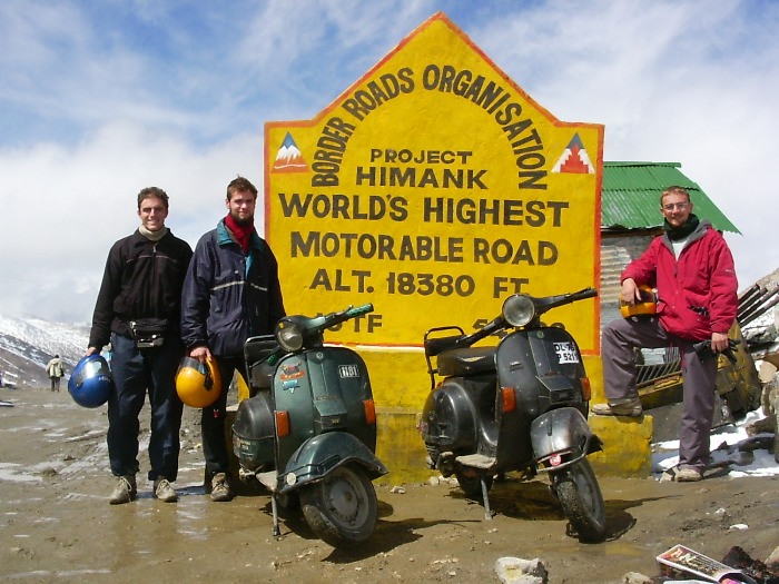 Thimo, Matthias & Sylvain on the highest pass of the world (5602 m)