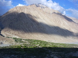 A mountain dominating the valley