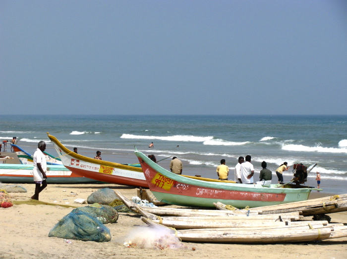 Bateaux de pêche sur la plage