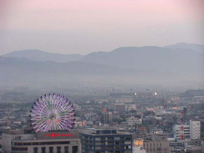 View on Matsuyama at sunset