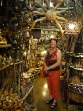 Michèle in a souvenir shop