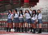 High school girls visiting Okinawa