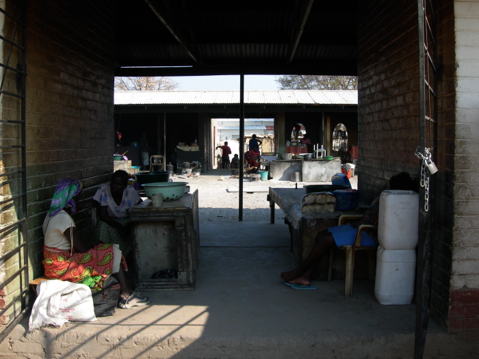 Saleswomen in a shelter