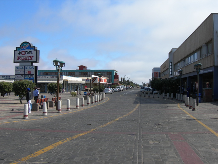 The shopping street of Walvis Bay