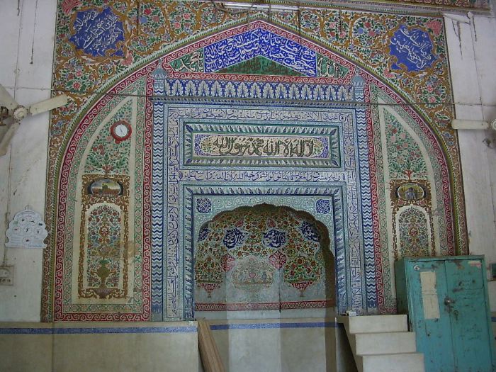 Decorated wall inside the mosque